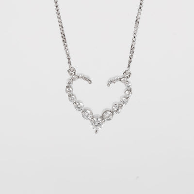 OPEN HEART PREMIUM ZICRON PENDANT | 925 STERLING SILVER