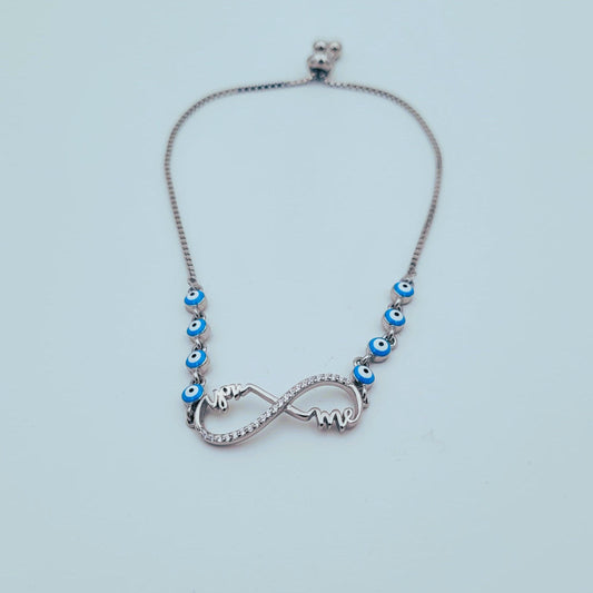 EVIL EYE INFINITY BRACELET | ADJUSTABLE | WOMEN | 925 STERLING SILVER