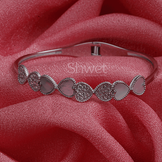 CZ HEART SPRING KADA AND RING | WOMEN SET | - Shwet