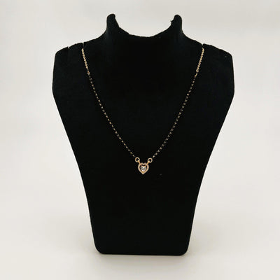 SHWET MANGALSUTRA | 18 CARAT GOLD PLATED | 925 STERLING SILVER