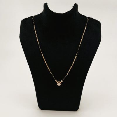 SHWET MANGALSUTRA | 18 CARAT GOLD PLATED | 925 STERLING SILVER