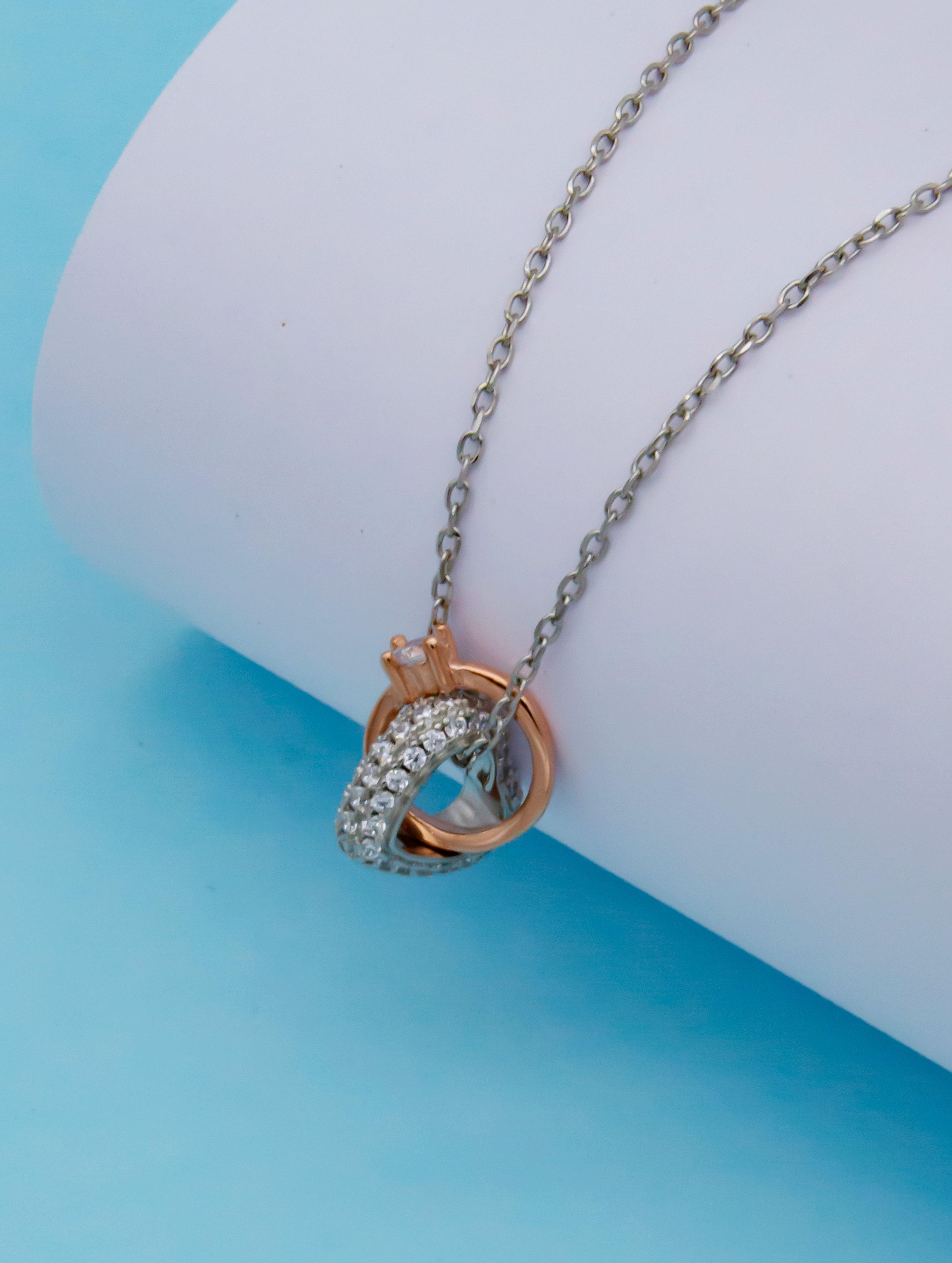 HEART CHARM PENDANT CHAIN | ROSE GOLD - Shwet