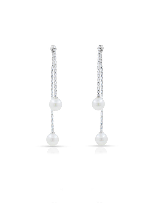 PEARL HANGING EARRINGS | 925 STERLING SILVER - Shwet