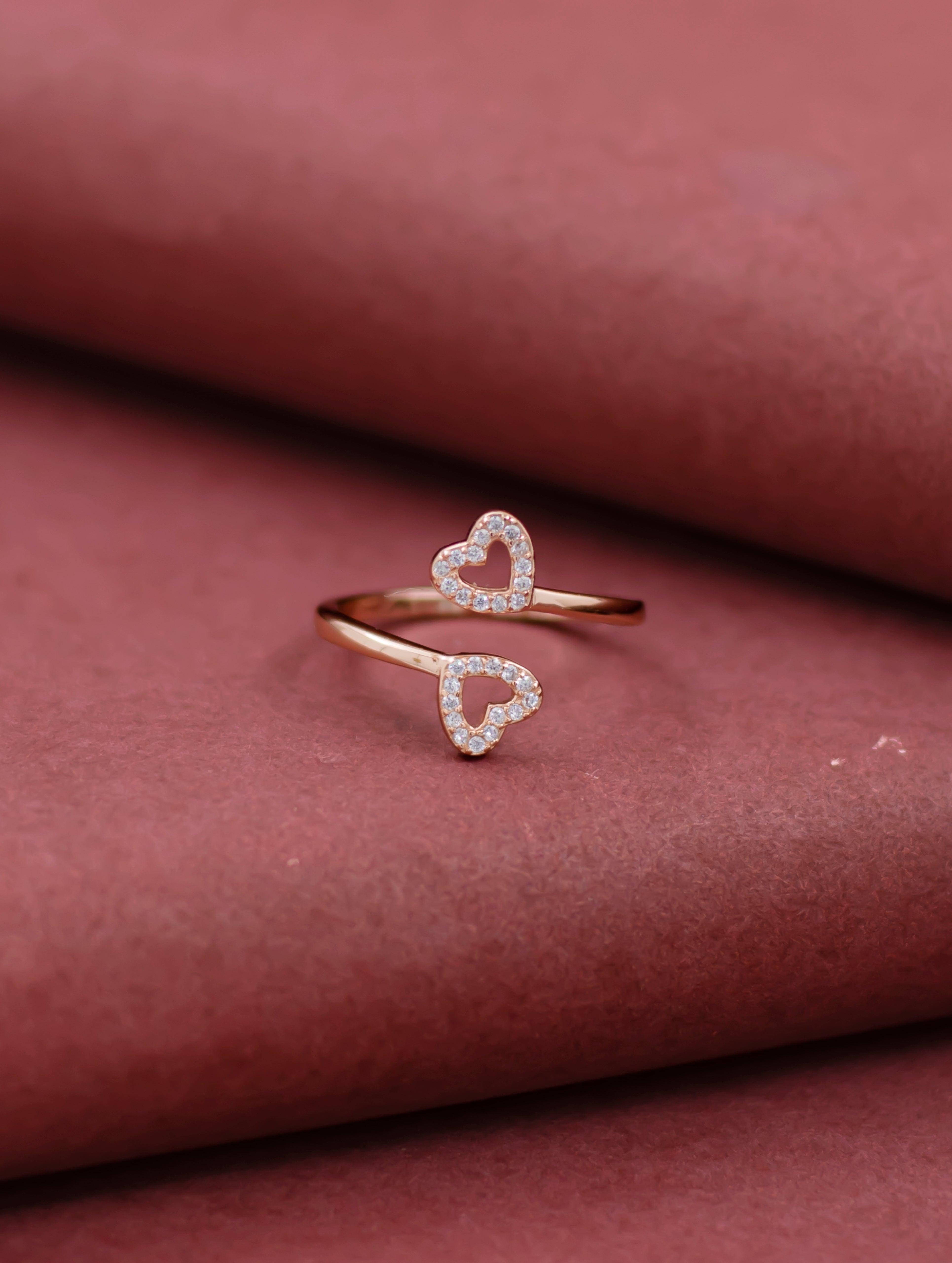 HEART RING | SIZE ADJUSTABLE | ROSE GOLD - Shwet