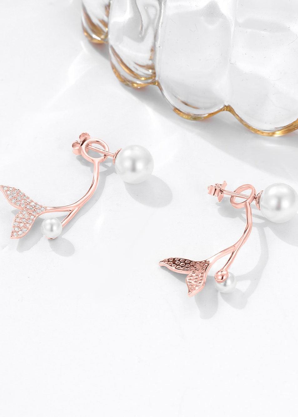 PEARL EARRINGS | ROSE GOLD - Shwet