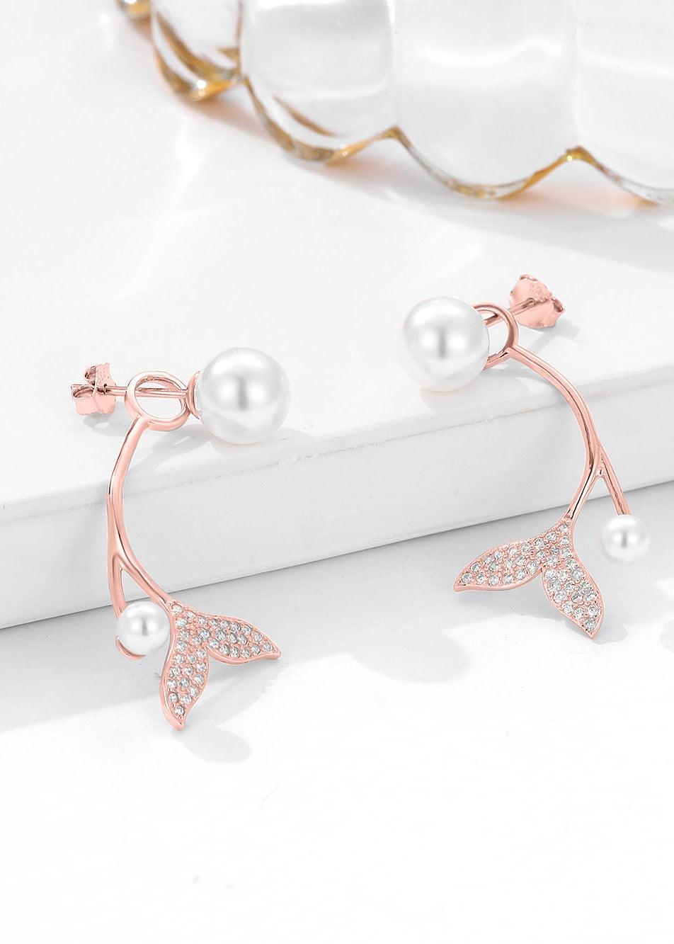 PEARL EARRINGS | ROSE GOLD - Shwet