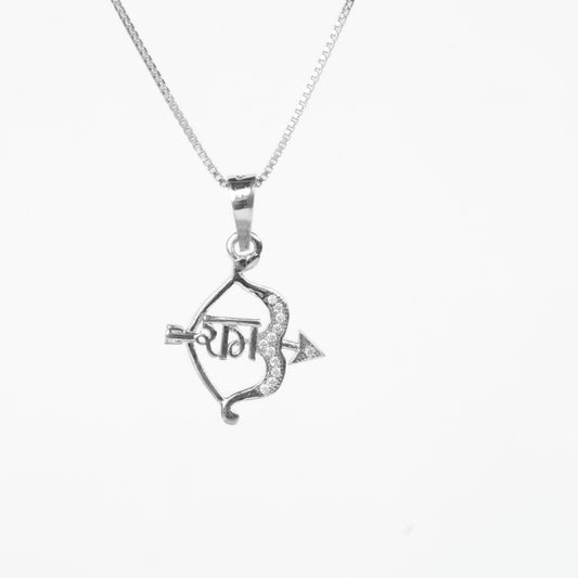 SRI RAM DHANUSH | SOLITAIRE HANDMADE PENDANT | 925 STERLING SILVER - Shwet