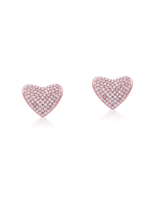HEART EARRINGS | ROSE GOLD - Shwet