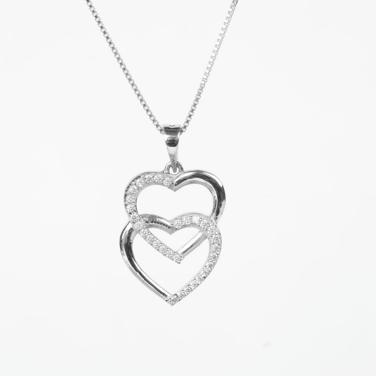 COUPLE HEART PENDANT CHAIN | HANDMADE | 925 STERLING SILVER - Shwet