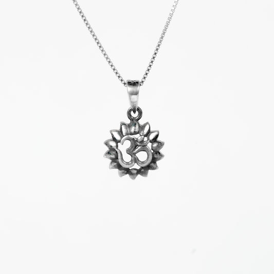 OM | OXIDIZED PENDANT CHAIN | 925 STERLING SILVER - Shwet