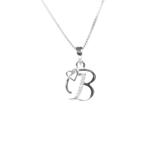 CUSTOM LETTER PENDANT | HANDMADE | 925 STERLING SILVER | LETTER B | - Shwet