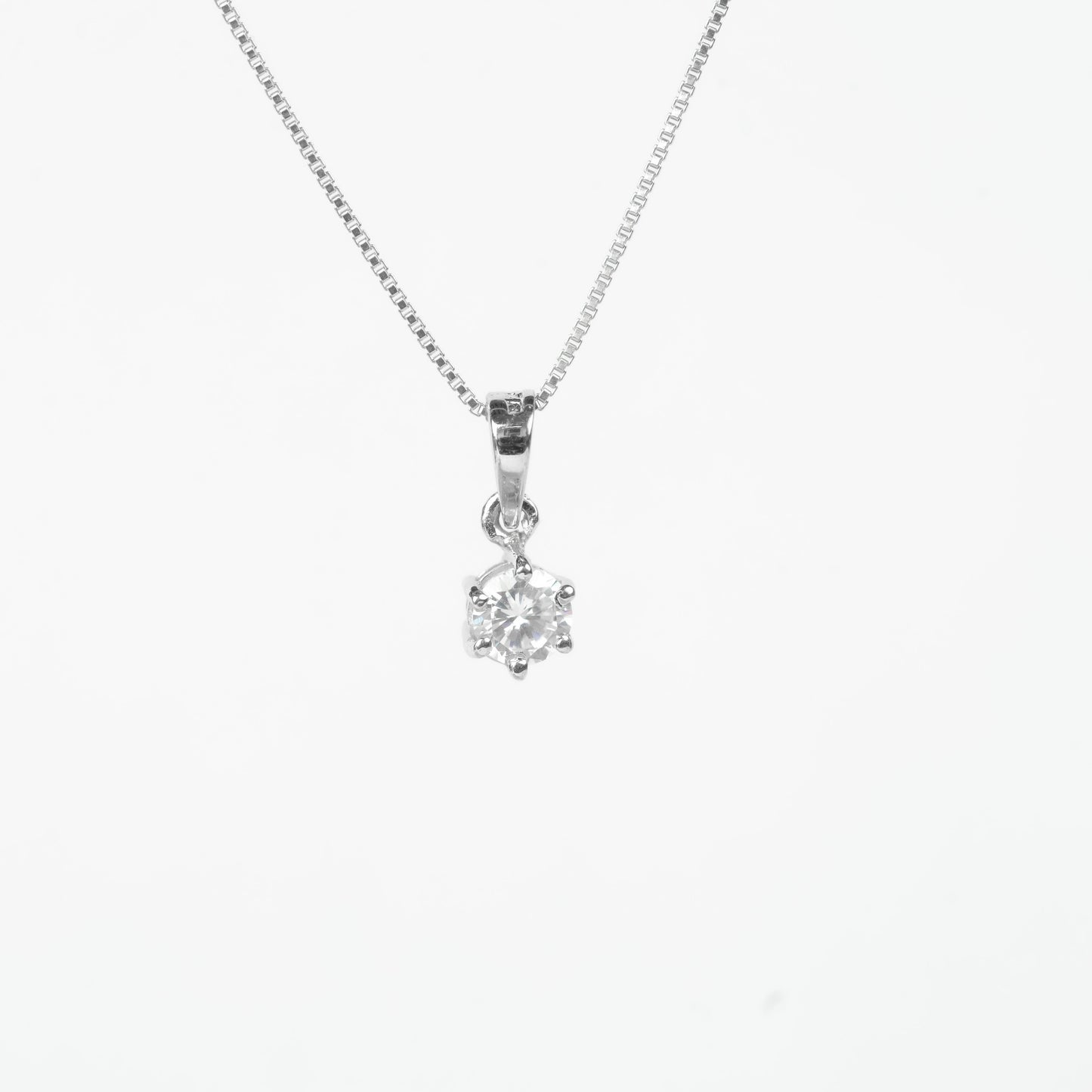 6 PRONGS | SOLITAIRE PENDANT | 925 STERLING SILVER - Shwet
