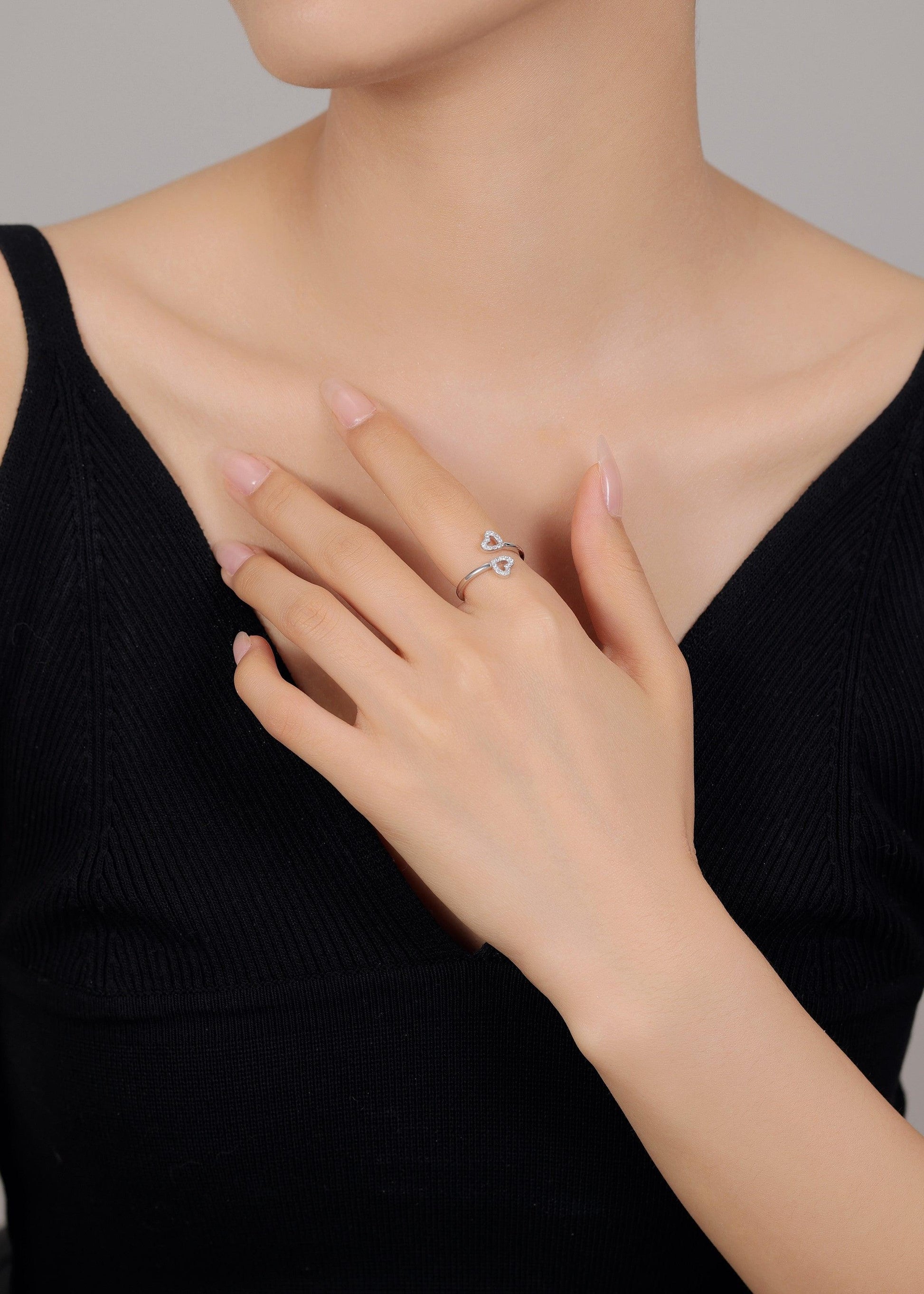 HEART RING | SIZE ADJUSTABLE | 925 STERLING SILVER - Shwet