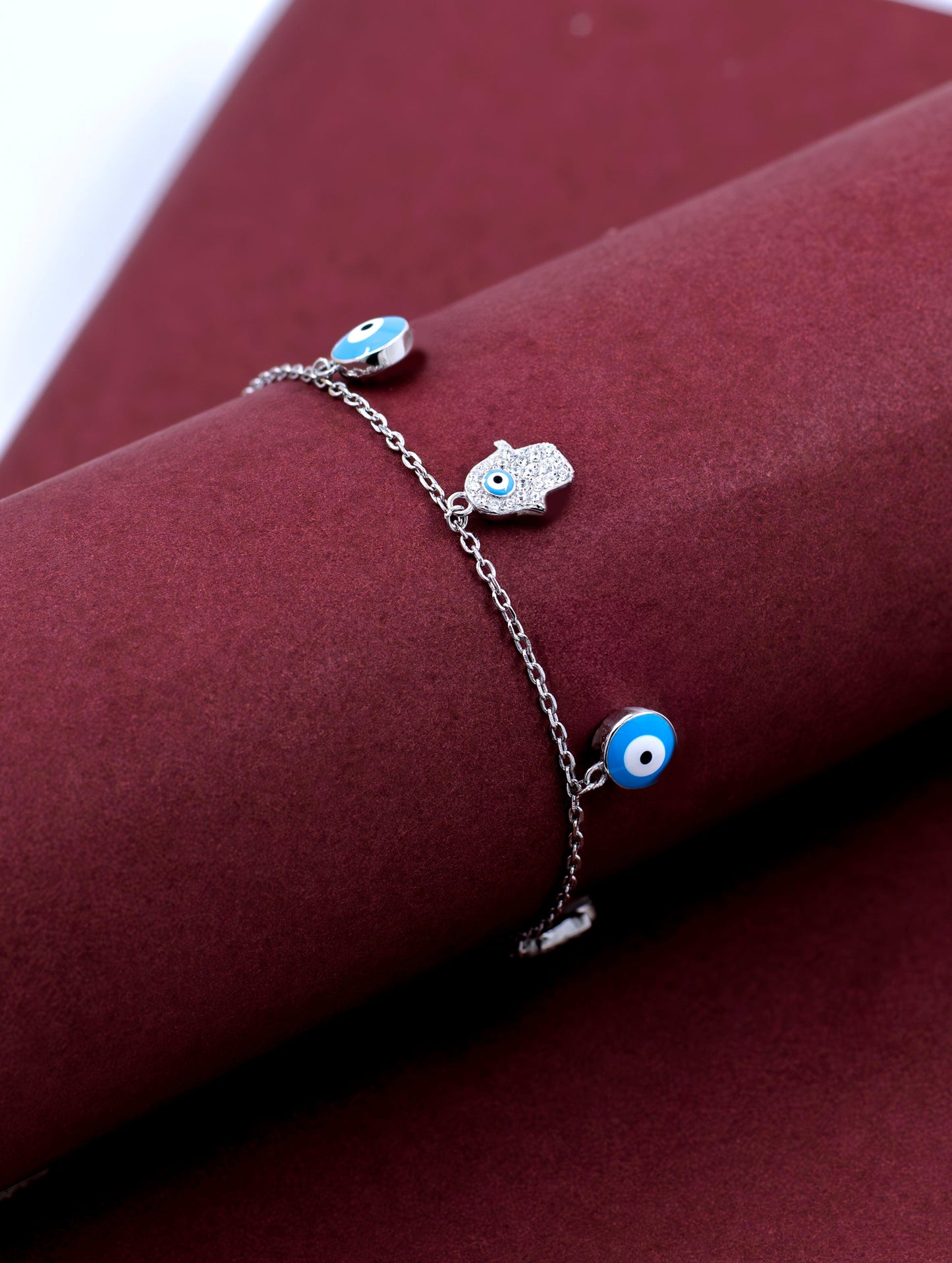 EVIL EYE CHARMS BRACELET | SIZE ADUSTABLE | 925 STERLING SILVER - Shwet