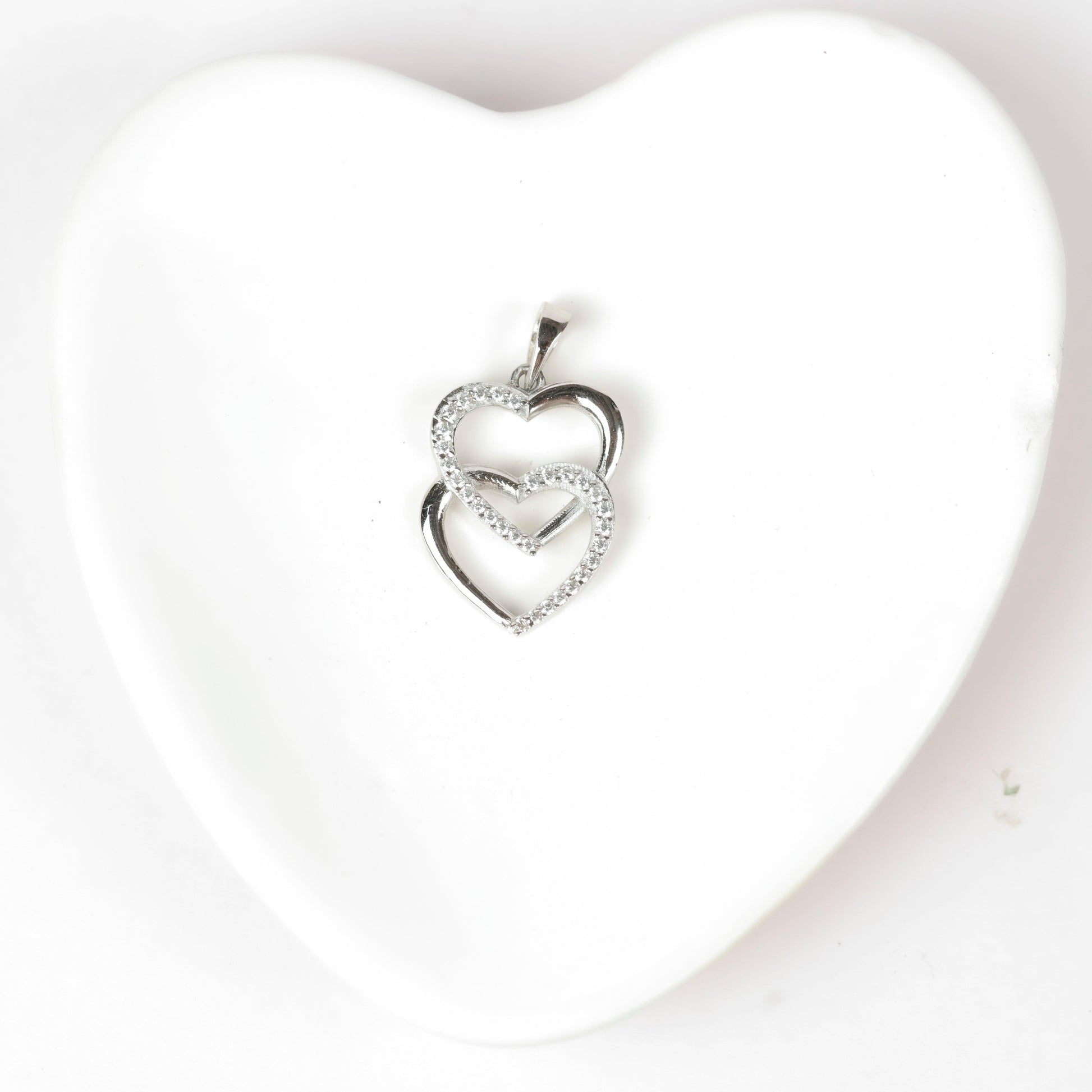 COUPLE HEART PENDANT CHAIN | HANDMADE | 925 STERLING SILVER - Shwet