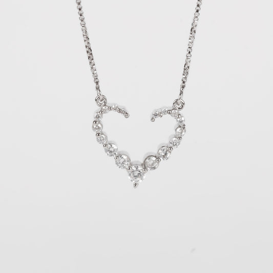 OPEN HEART PREMIUM ZICRON PENDANT | 925 STERLING SILVER - Shwet