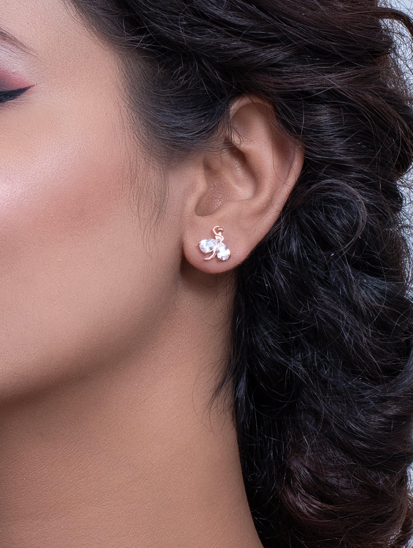 SOLITAIRE EARRINGS | ROSE GOLD - Shwet