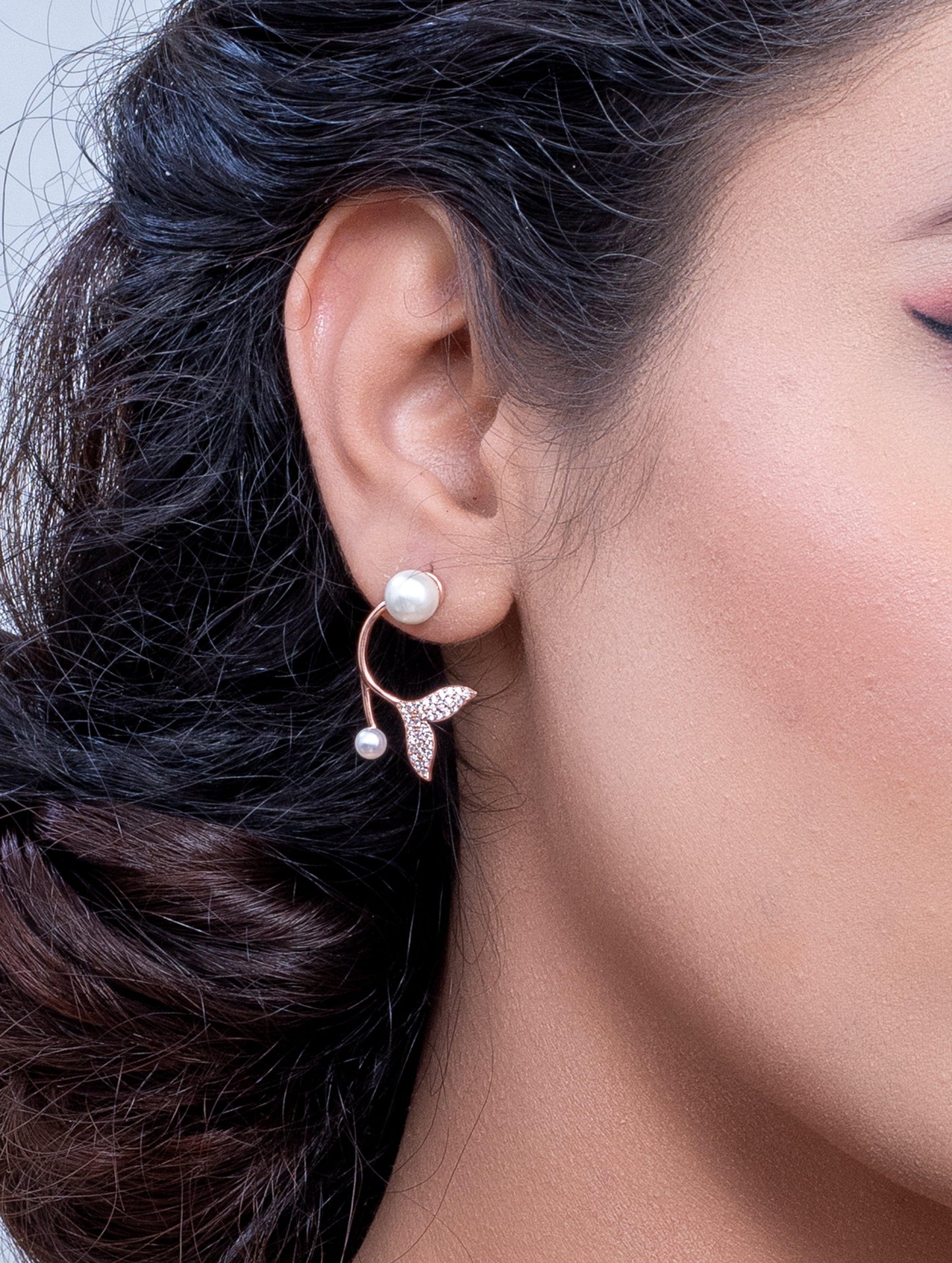 PEARL EARRINGS | ROSE GOLD - Shwet