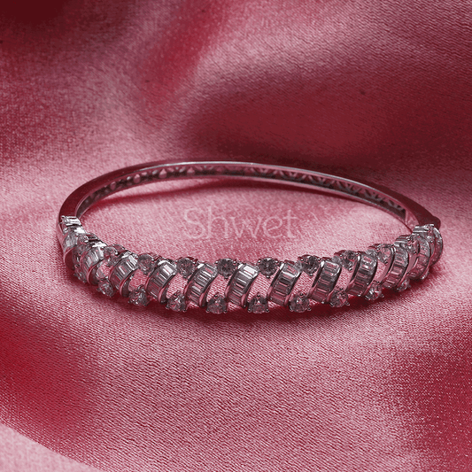 DAZZLING KADA BRACELET | WOMEN CLIP ON | 925 STERLING SILVER