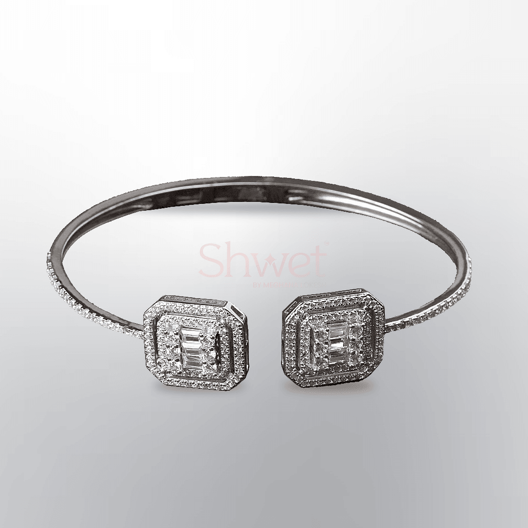 LUMINOUS LUXURY KADA BRACELET | ADJUSTABLE | WOMEN | 925 STERLING SILVER - Shwet
