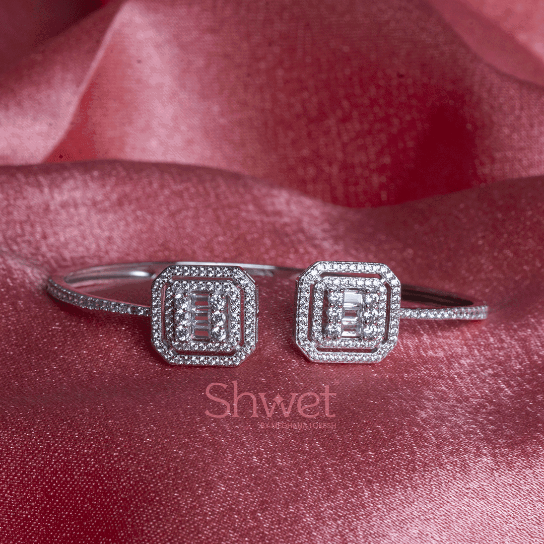 LUMINOUS LUXURY KADA BRACELET | ADJUSTABLE | WOMEN | 925 STERLING SILVER - Shwet