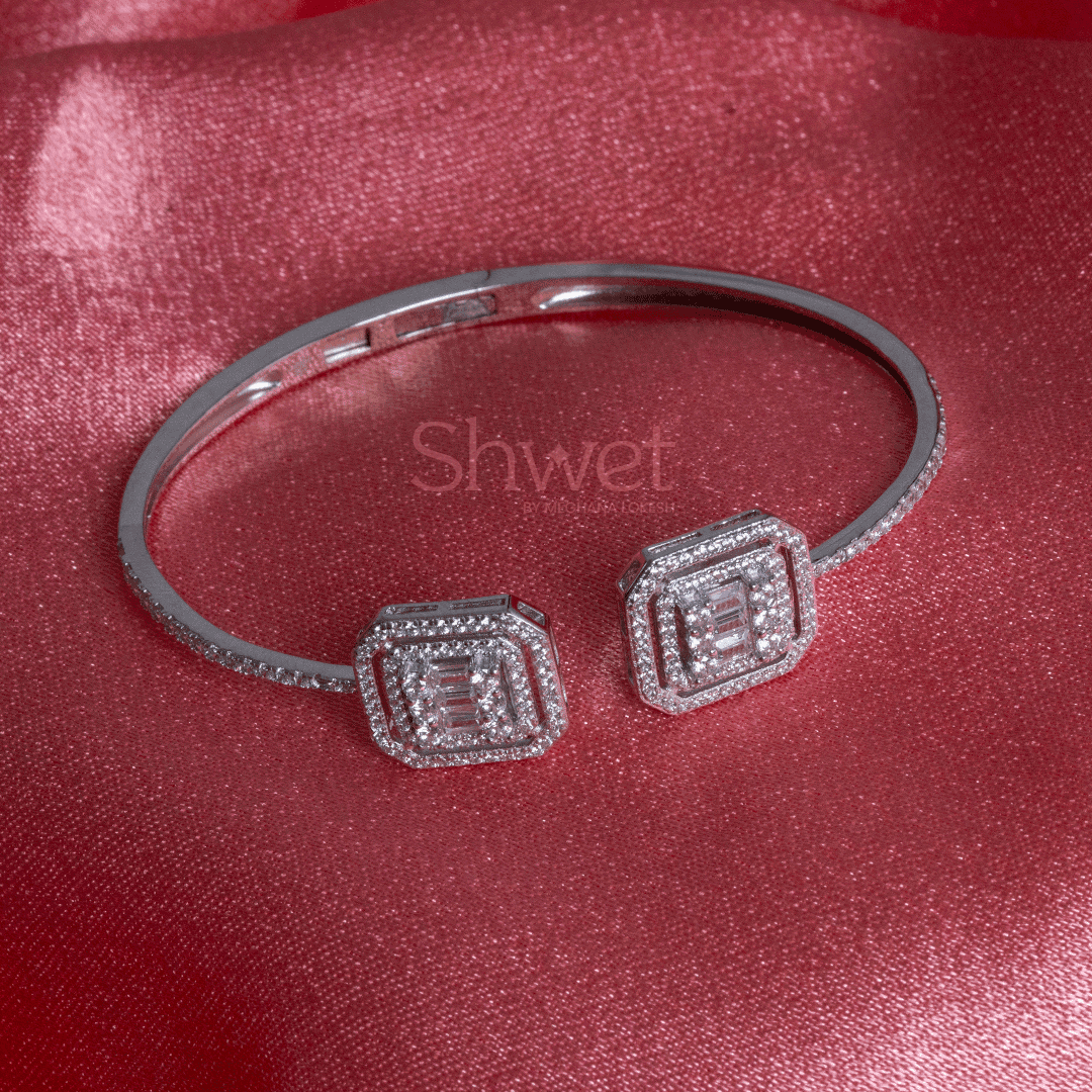 LUMINOUS LUXURY KADA BRACELET | ADJUSTABLE | WOMEN | 925 STERLING SILVER - Shwet