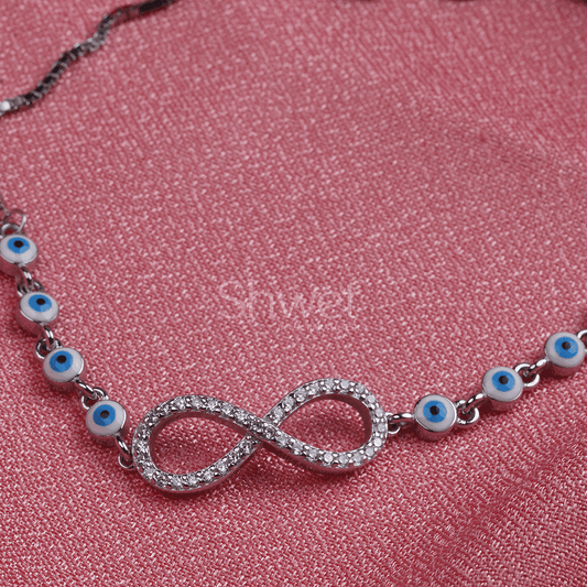 EVIL EYE INFINITY BRACELET | ADJUSTABLE | WOMEN | 925 STERLING SILVER