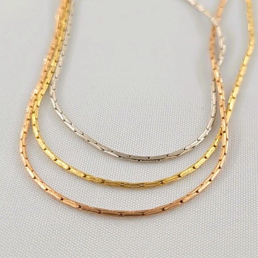 3 TONE ANKLET | 18 CARAT GOLD PLATED | ROSE GOLD | 925 STERLING SILVER