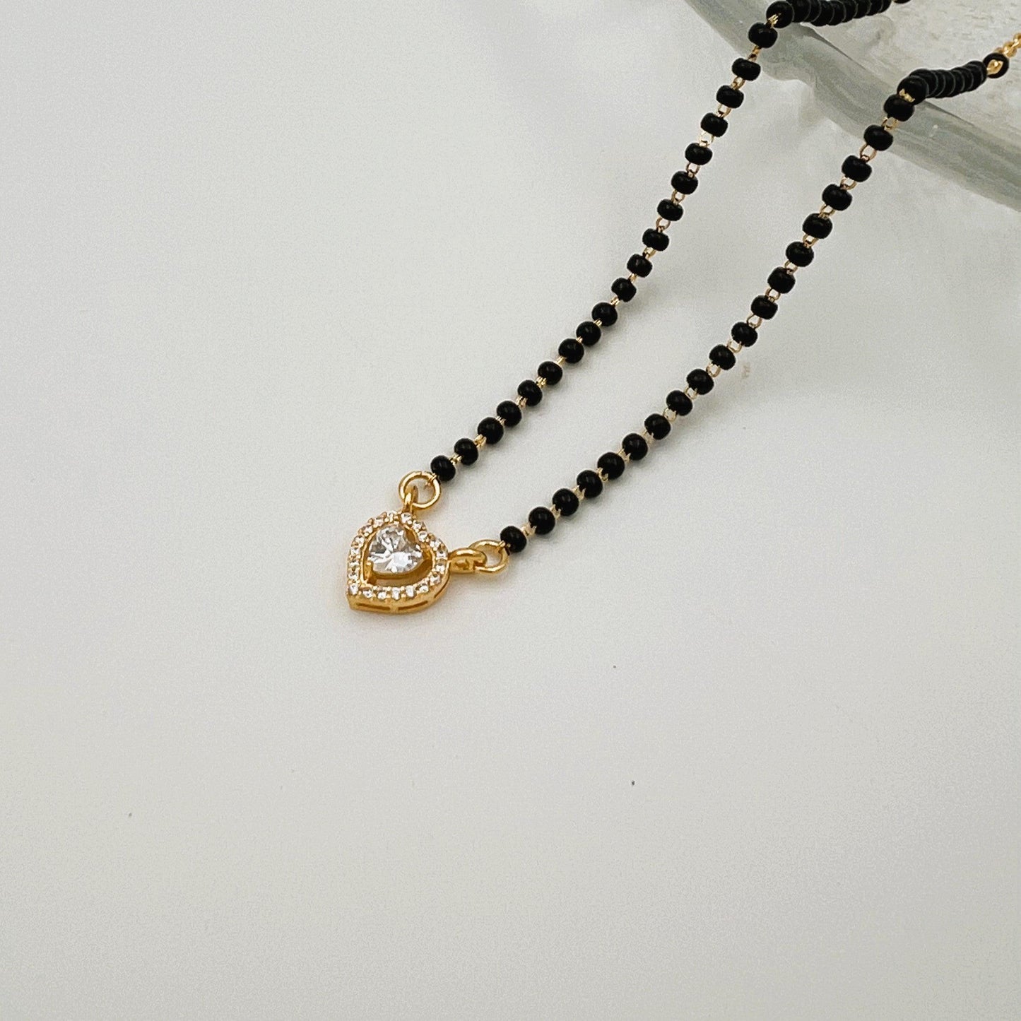 SHWET MANGALSUTRA | 18 CARAT GOLD PLATED | 925 STERLING SILVER - Shwet