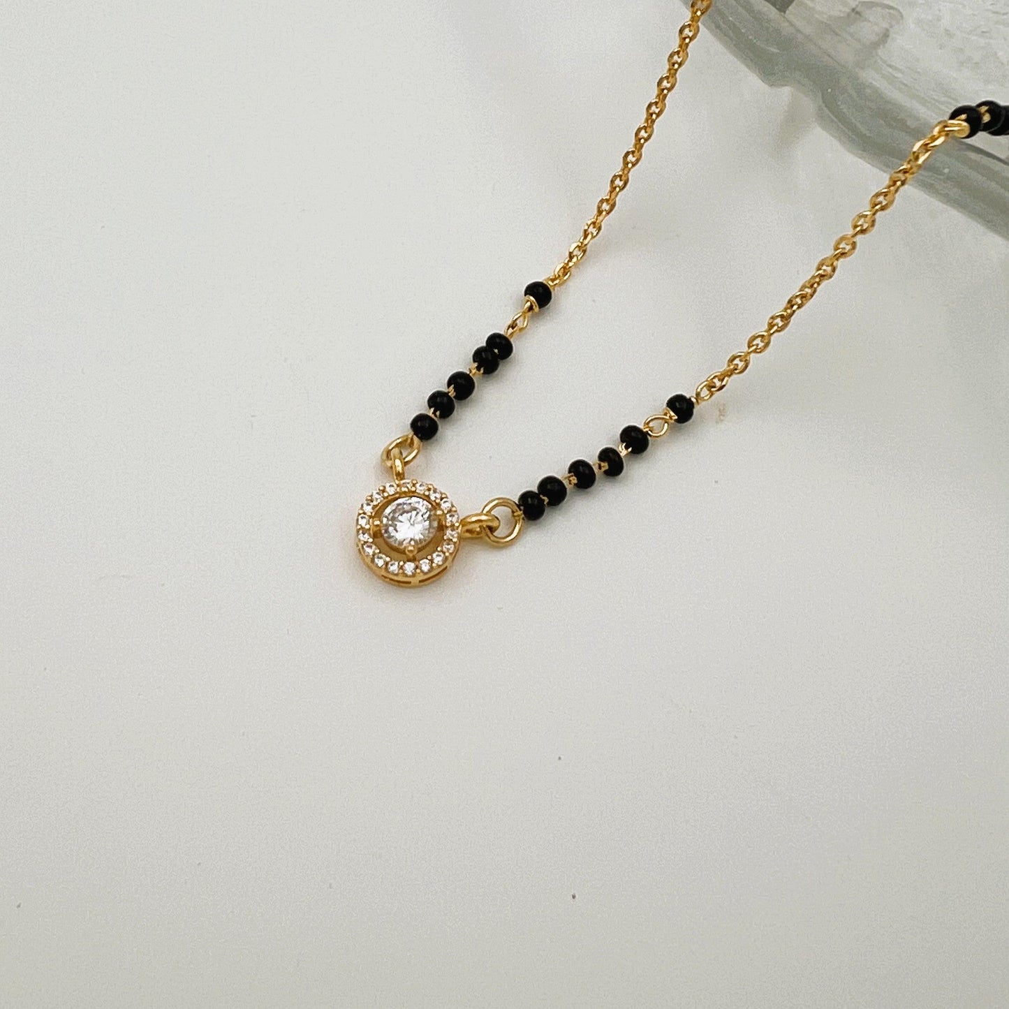 SHWET MANGALSUTRA | 18 CARAT GOLD PLATED | 925 STERLING SILVER - Shwet