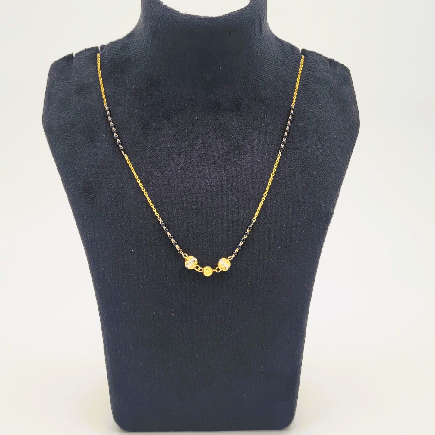 SHWET MANGALSUTRA | 18 CARAT GOLD PLATED | GOLD BEADS