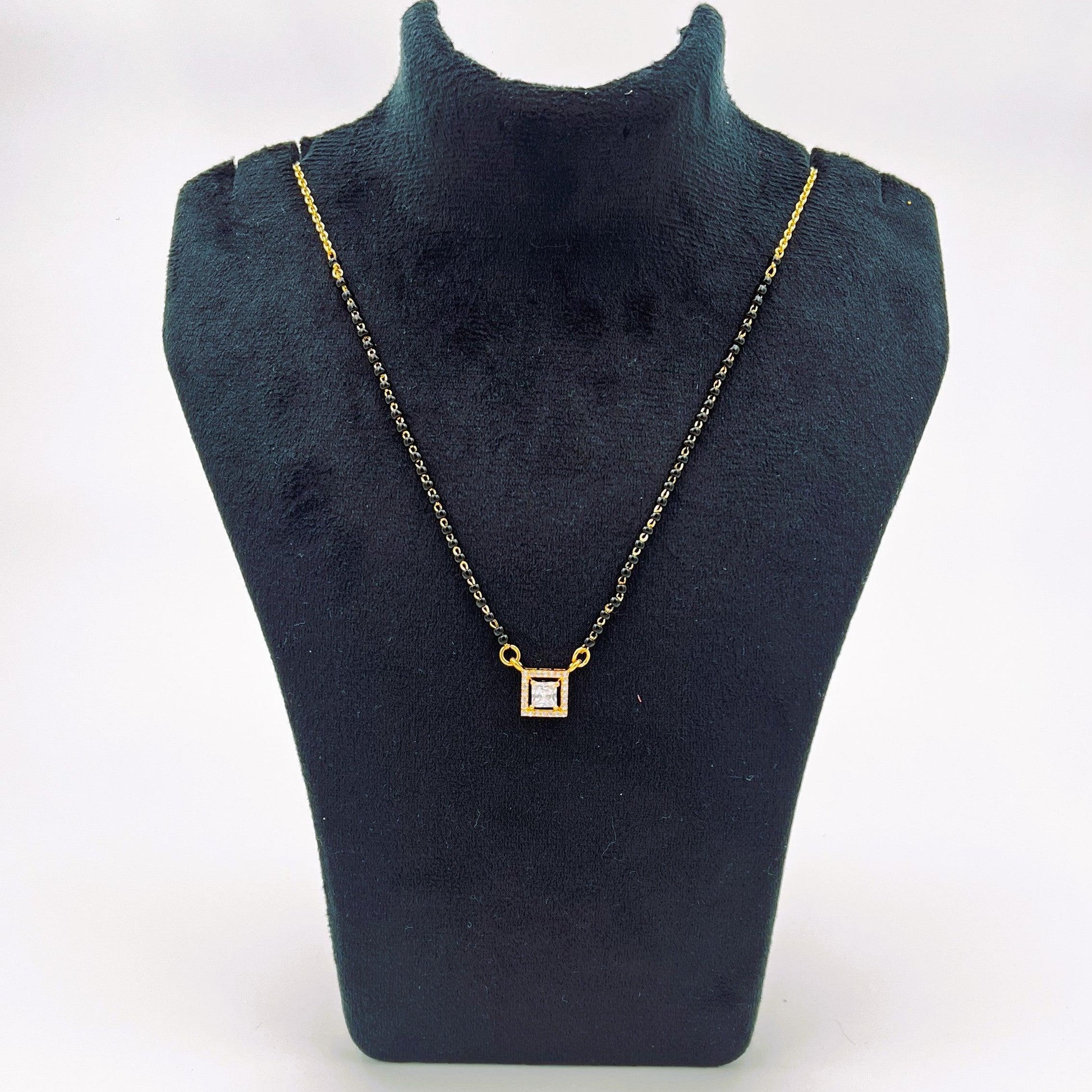 SHWET MANGALSUTRA | 18 CARAT GOLD PLATED | 925 STERLING SILVER | - Shwet