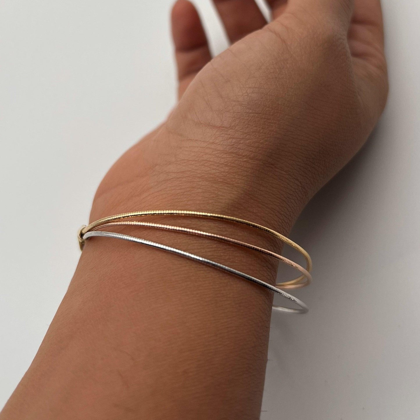 ITALIAN BRACELET | 3 TONE | ROSE GOLD | GOLD | 925 STERLING SILVER - Shwet