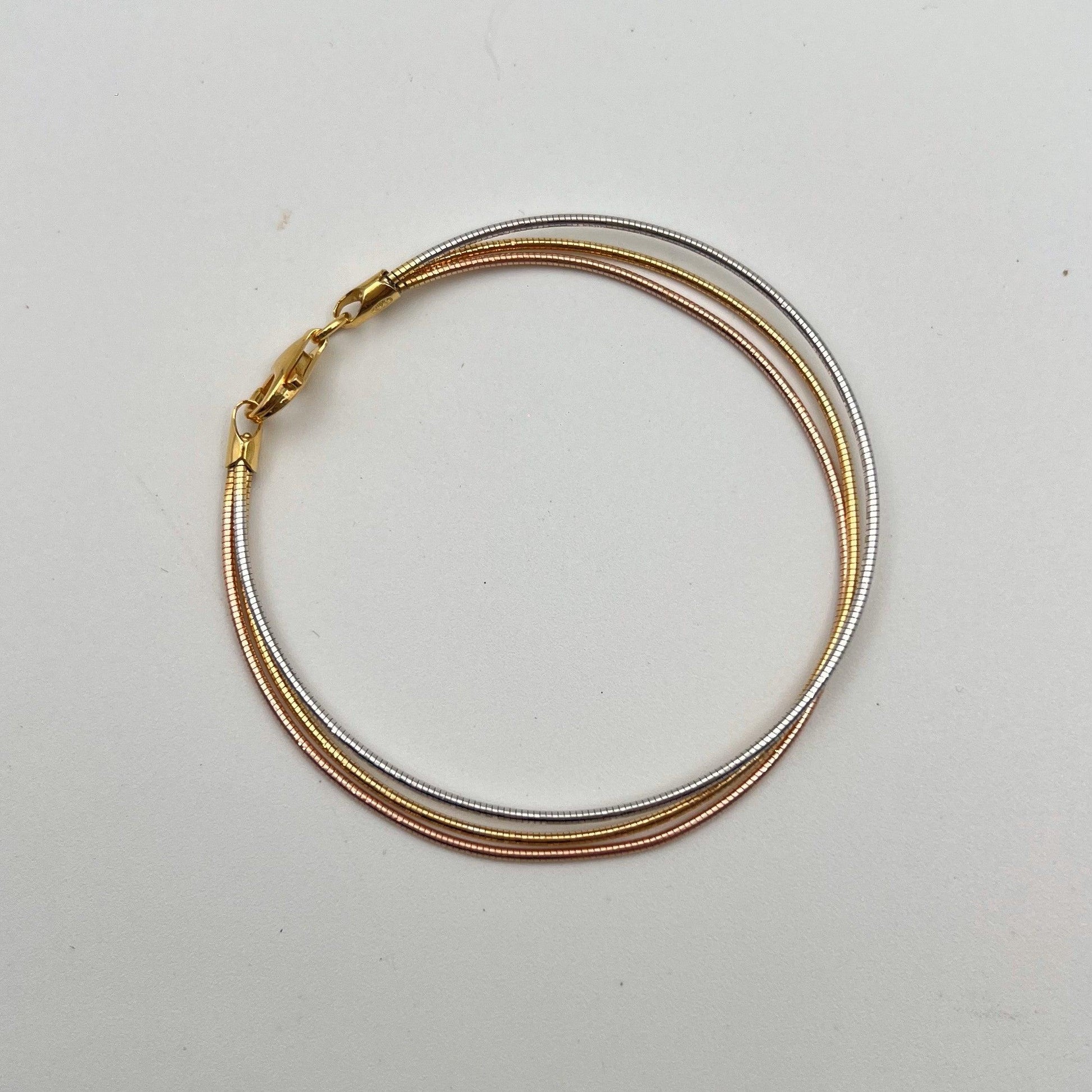 ITALIAN BRACELET | 3 TONE | ROSE GOLD | GOLD | 925 STERLING SILVER - Shwet
