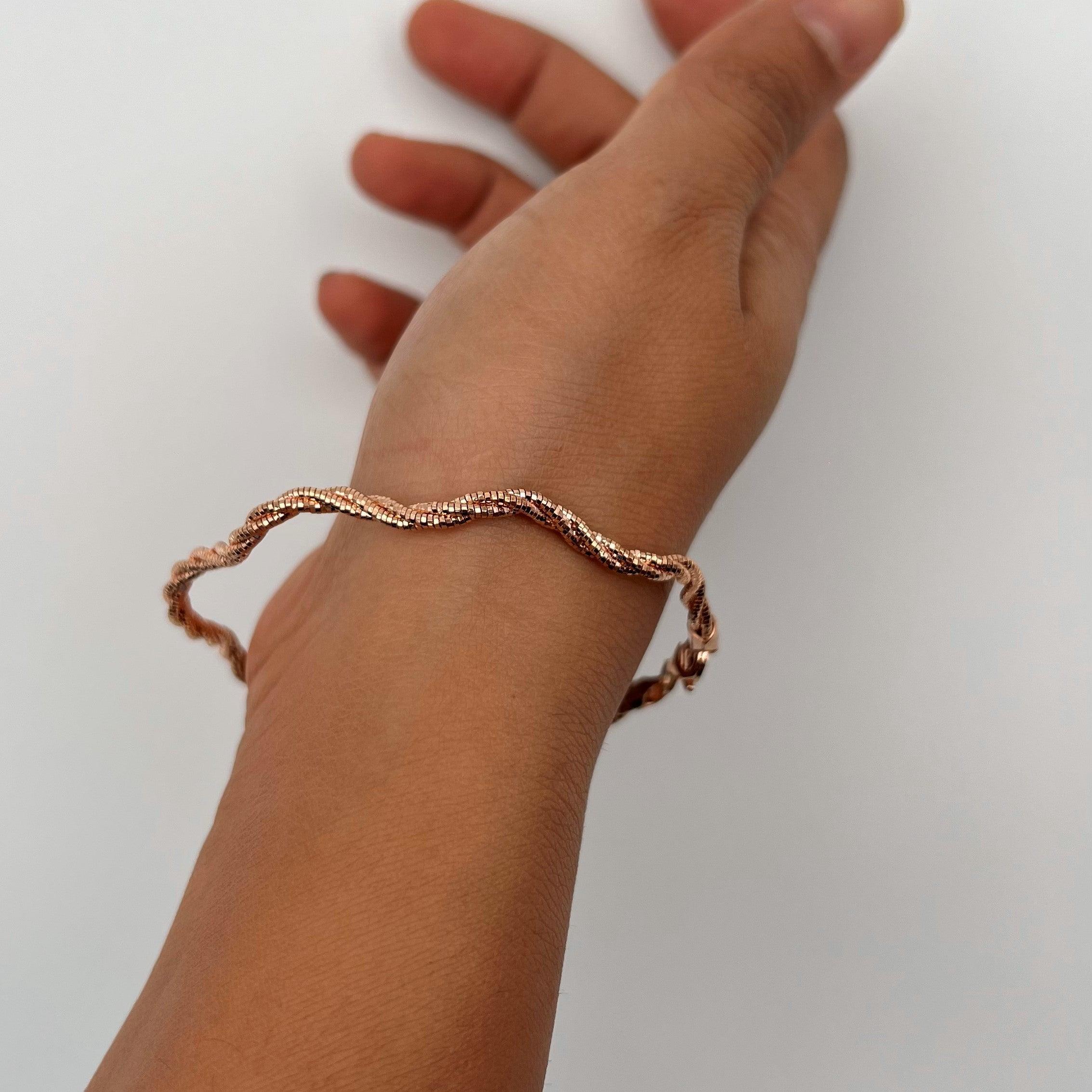 TWISTED ITALIAN BRACELET | ROSE GOLD | 925 STERLING SILVER - Shwet