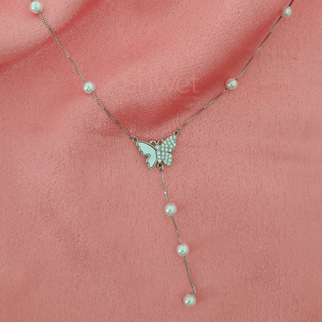 BUTTERFLY CHARM CHAIN and pendant| FRESHWATER PEARL - Shwet