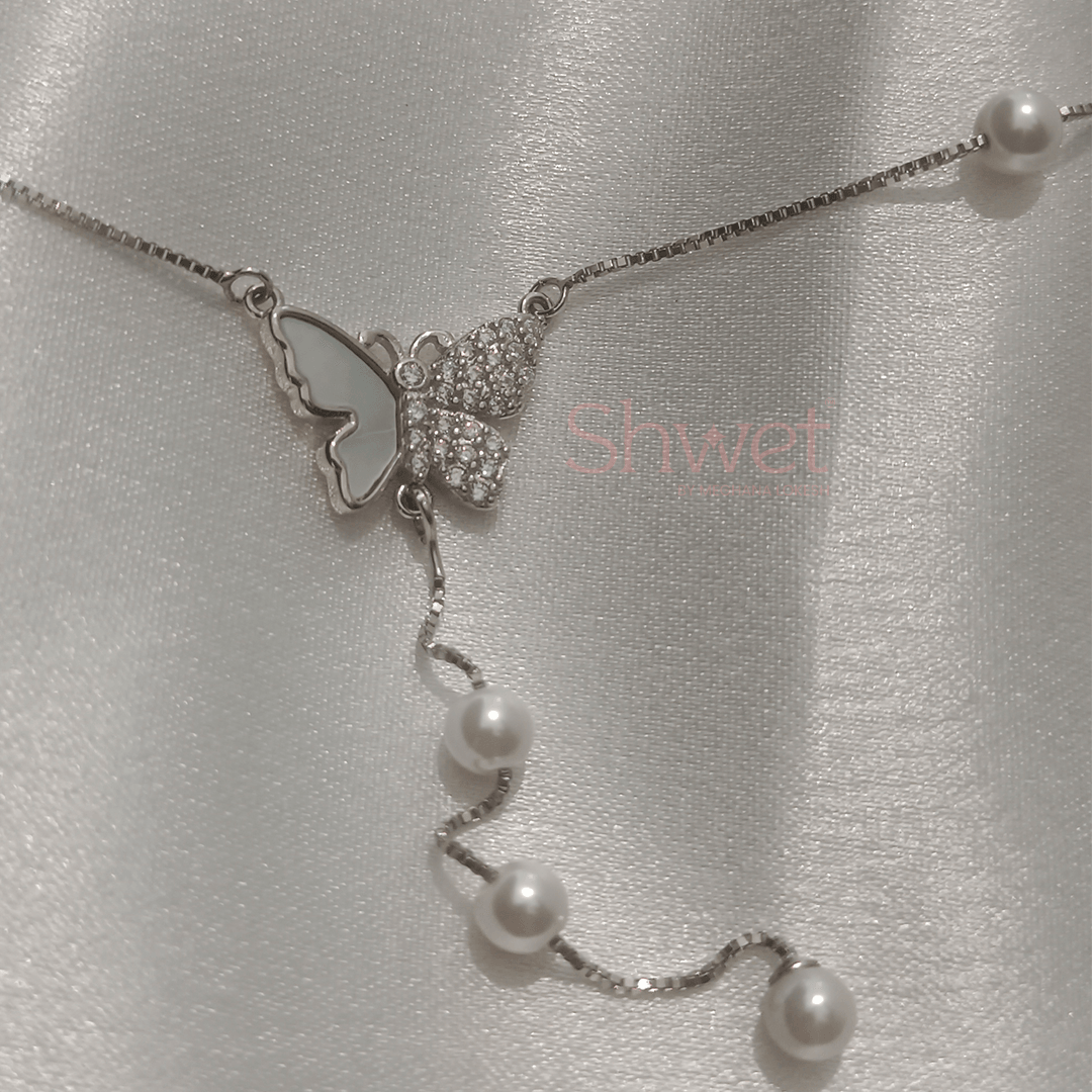 BUTTERFLY CHARM CHAIN and pendant| FRESHWATER PEARL - Shwet