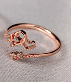 HEART ADUSTABLE RING | ROSE GOLD | ADUSTABLE RING | 925 STERLING SILVER