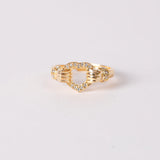 GOLDEN HEART RING | ADJUSTABLE SIZE | 925 STERLING SILVER - Shwet