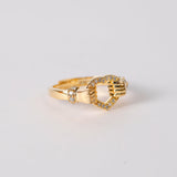 GOLDEN HEART RING | ADJUSTABLE SIZE | 925 STERLING SILVER - Shwet