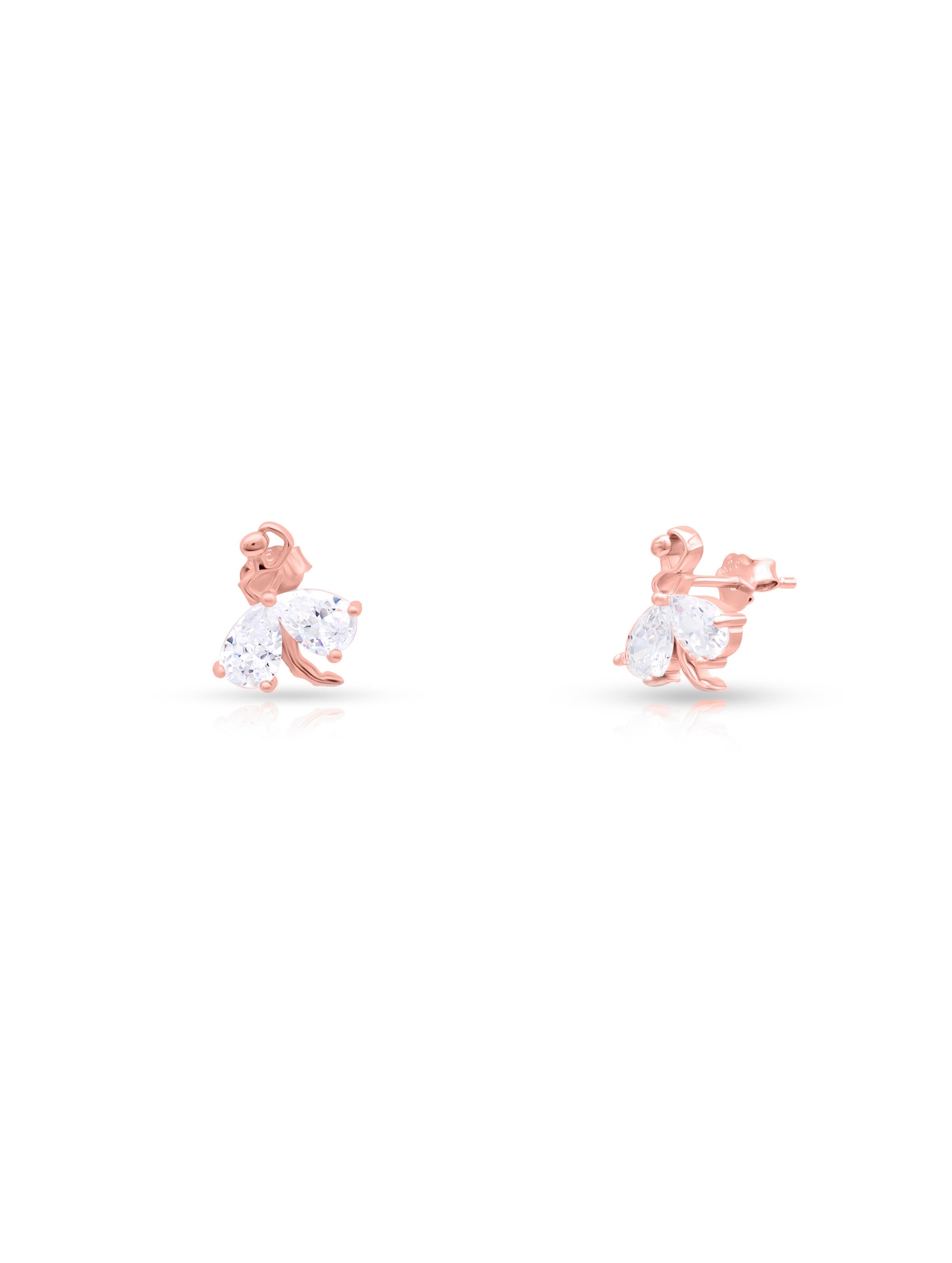 SOLITAIRE EARRINGS | ROSE GOLD - Shwet