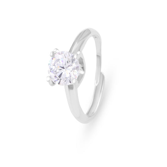 SOLITAIRE RING | SIZE ADJUSTABLE | 925 STERLING SILVER - Shwet