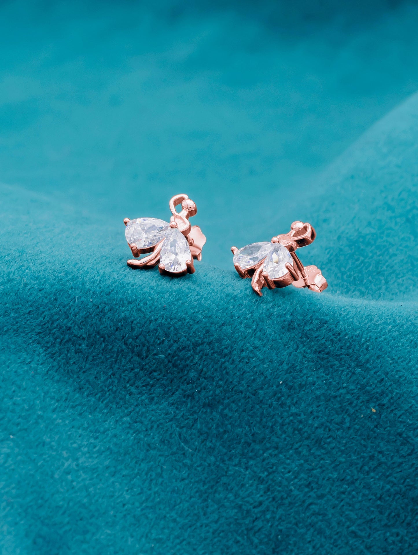 SOLITAIRE EARRINGS | ROSE GOLD - Shwet